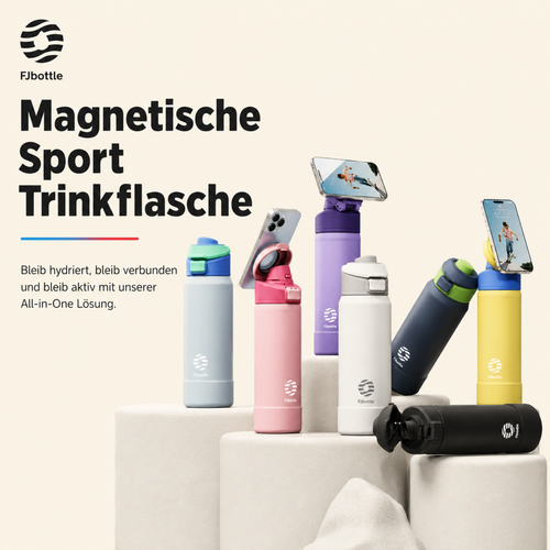 MagBottle Pro – Magnetische Thermo-Trinkflasche mit Handyhalter
