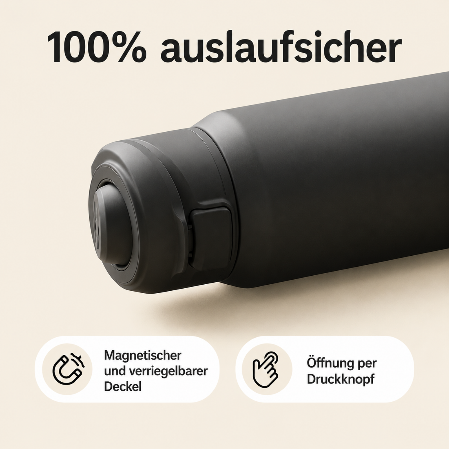 MagBottle Pro – Magnetische Thermo-Trinkflasche mit Handyhalter