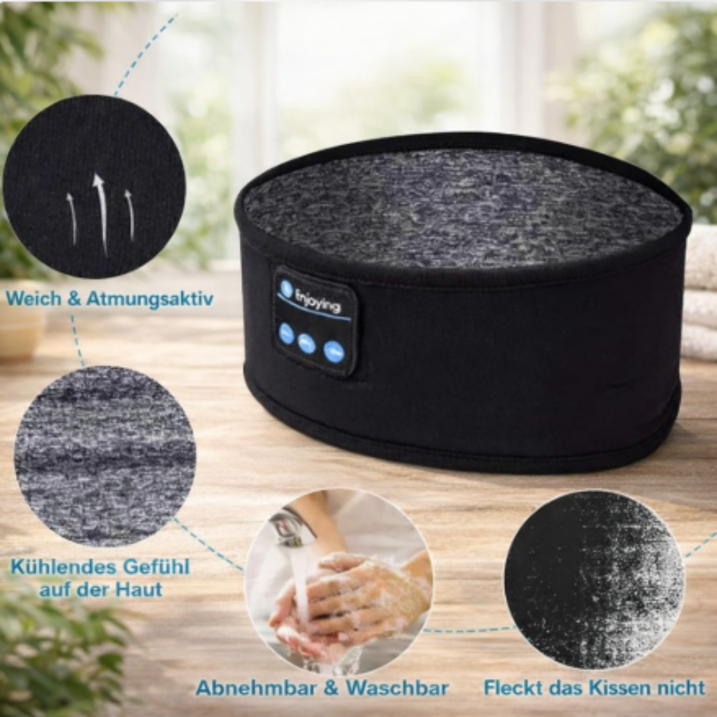 Kabellose Musik-Schlafmaske mit Bluetooth-Kopfhörern