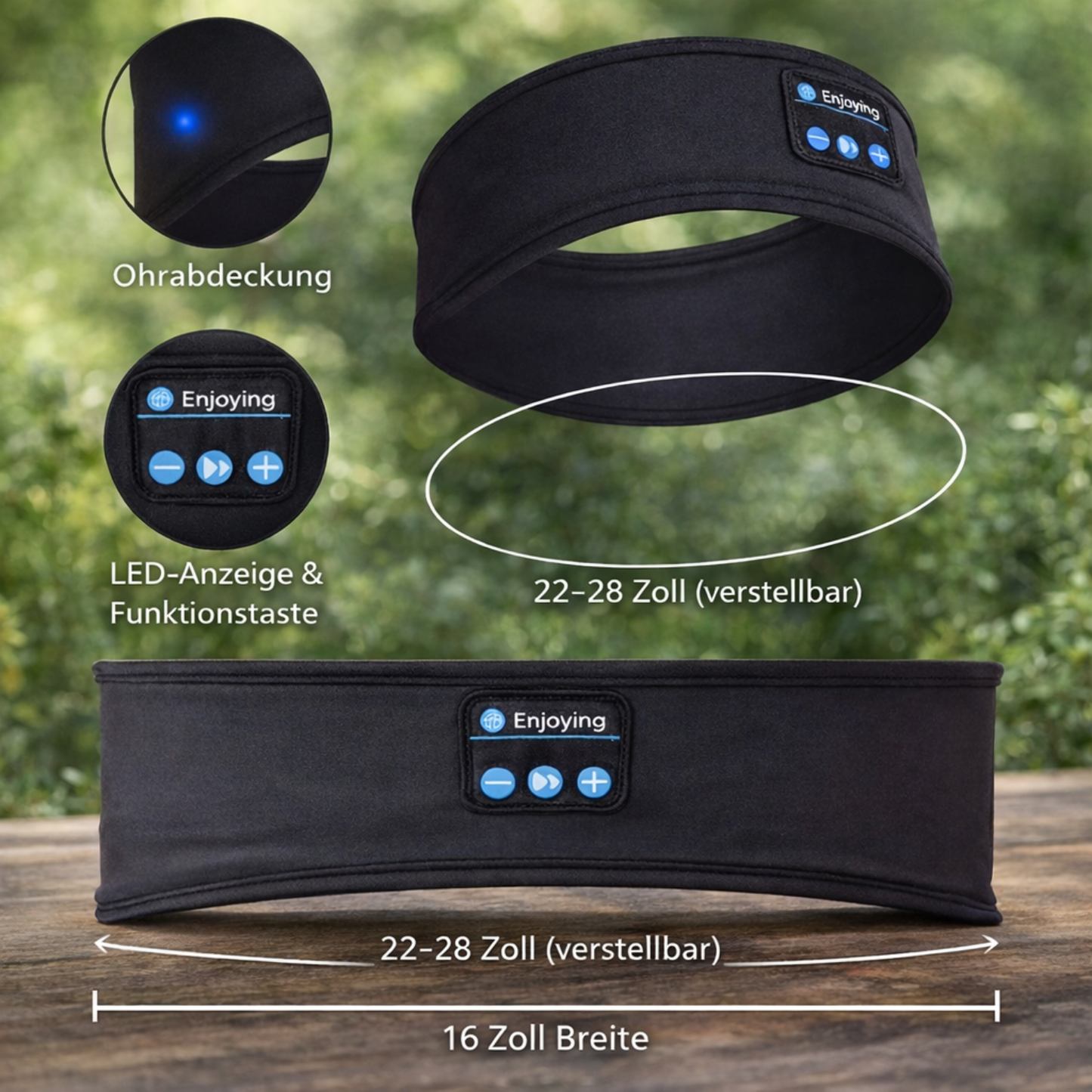 Kabellose Musik-Schlafmaske mit Bluetooth-Kopfhörern